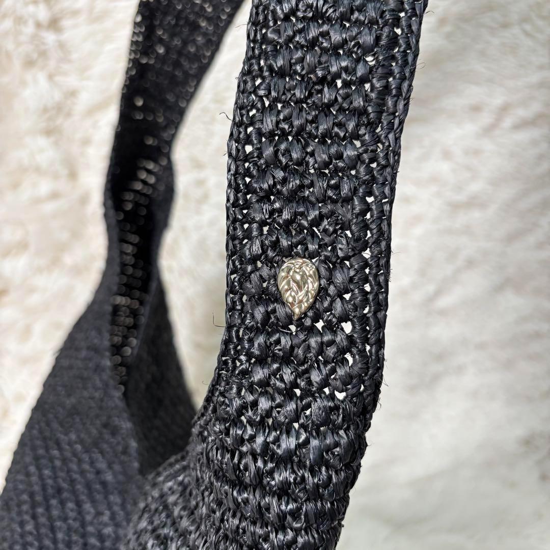 美品☆HELEN KAMINSKI バイカラー カゴバッグ ショルダーラフィア