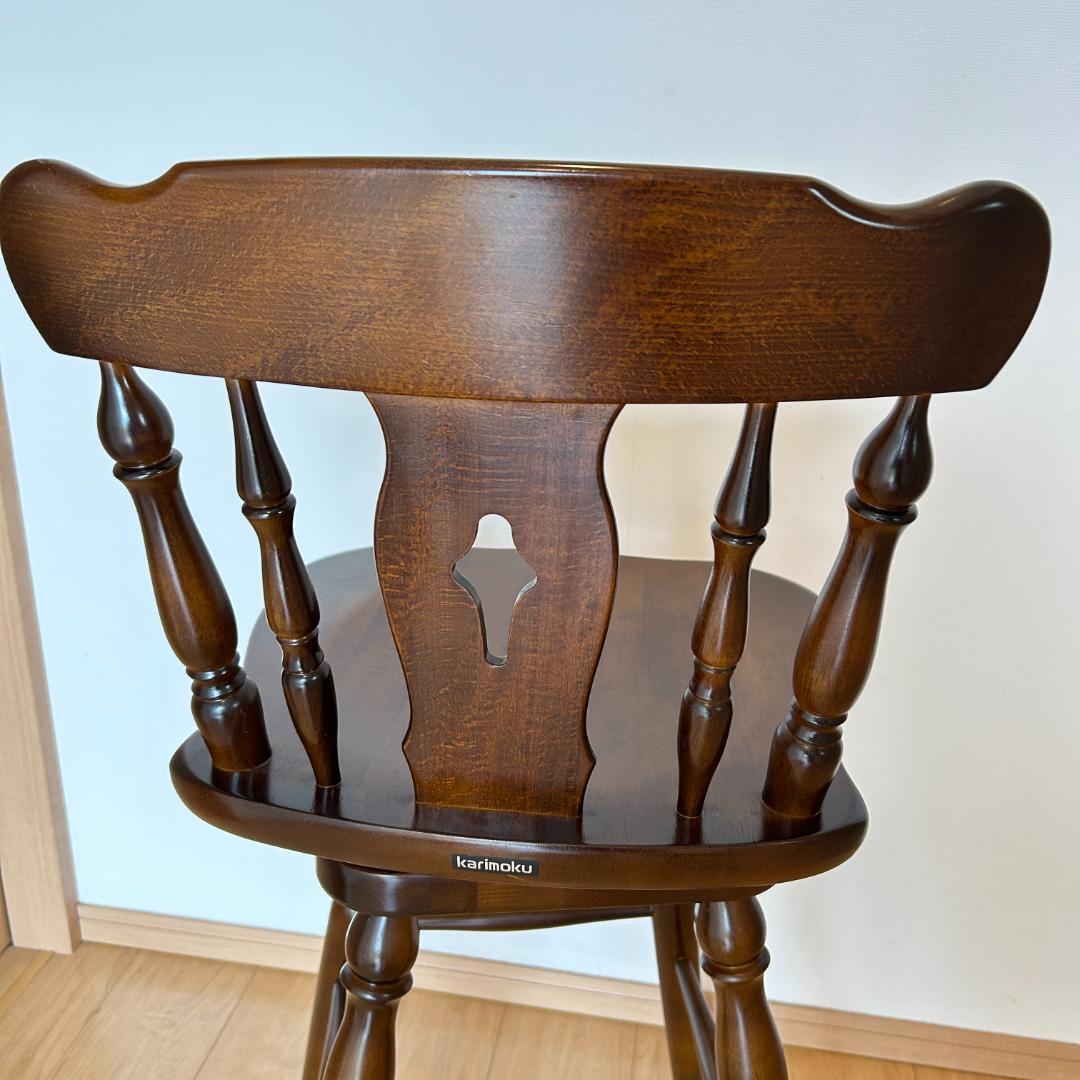 karimoku カリモク コロニアル回転式ウィンザーハイチェア1脚　美品