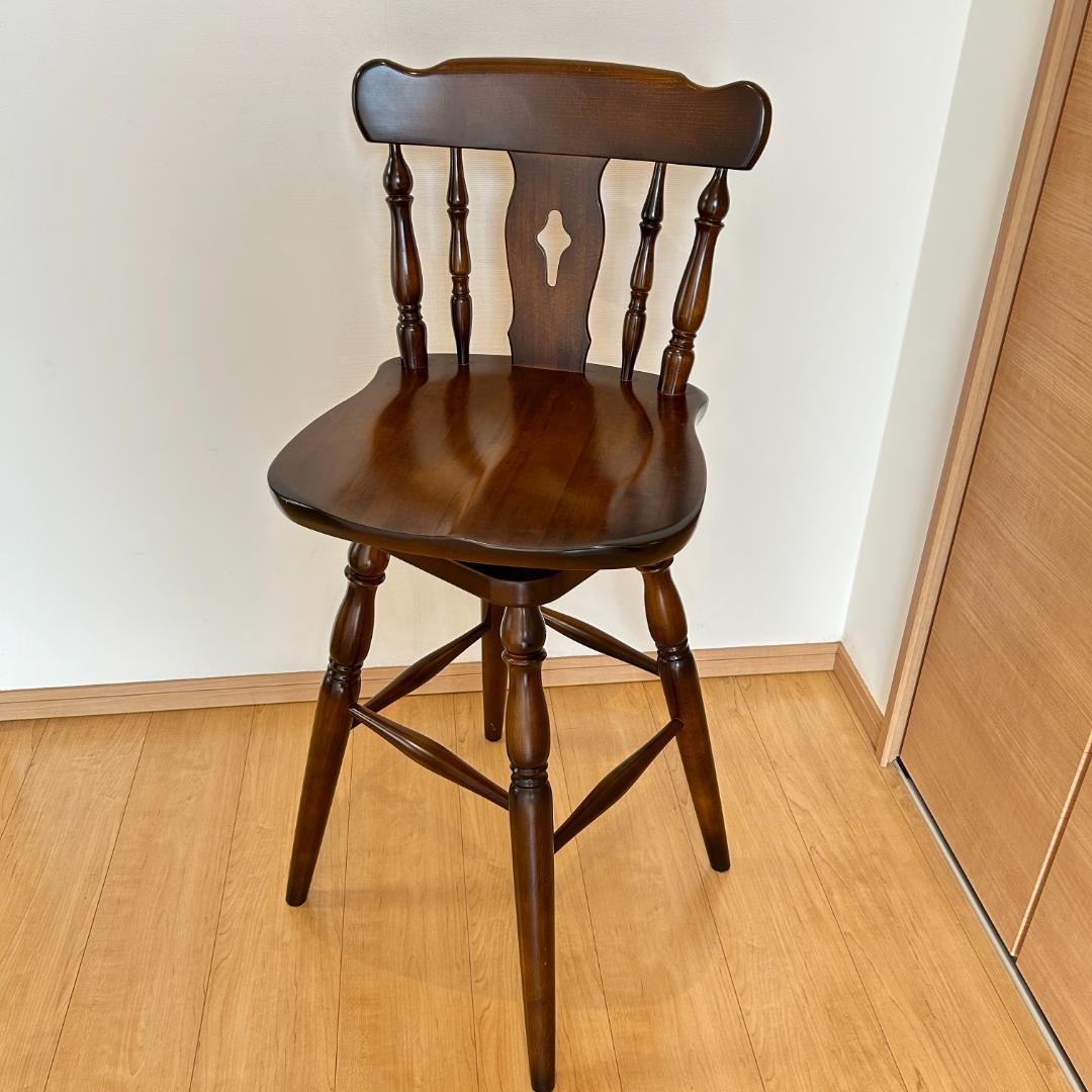 karimoku カリモク コロニアル回転式ウィンザーハイチェア1脚　美品