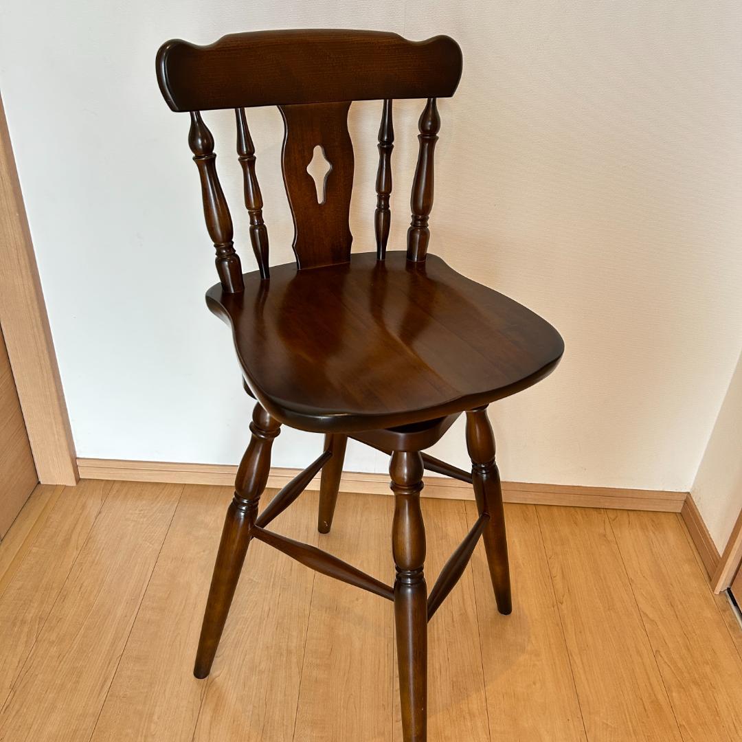 karimoku カリモク コロニアル回転式ウィンザーハイチェア1脚　美品