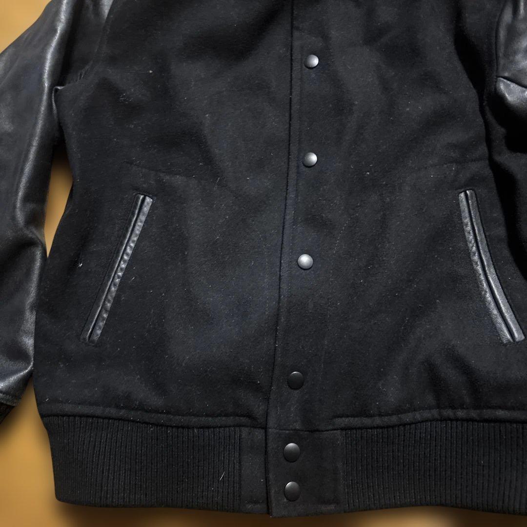 BEAMS ビームス ウール×袖革 スタジャン L 黒