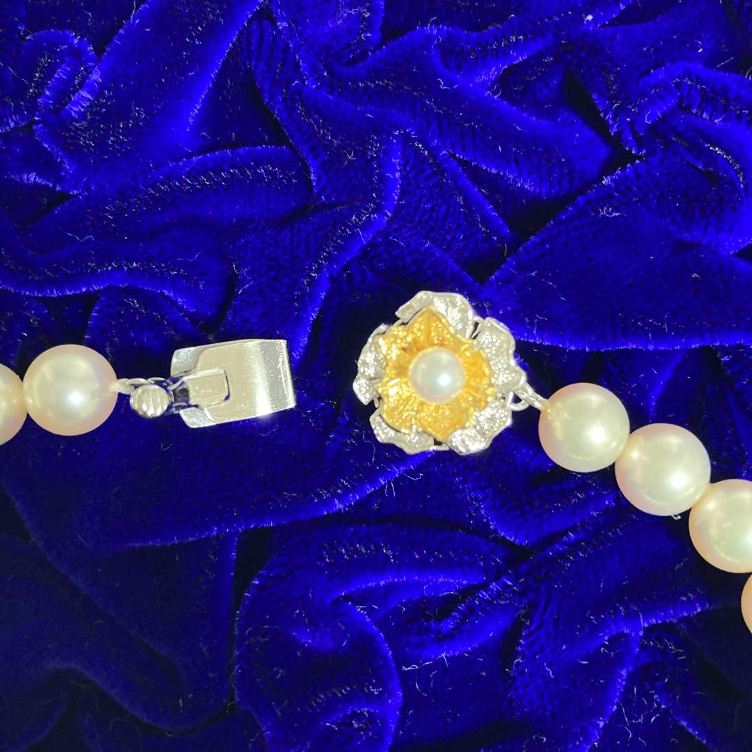 H*i様 本真珠 パールネックレス 約8.0-8.5mm ホワイト系 SILVE