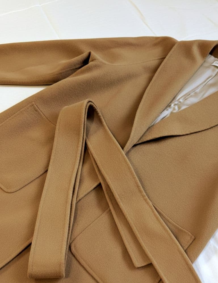 IENA カシミヤ混 ノーカラー ガウンリバーコート ロングコート M