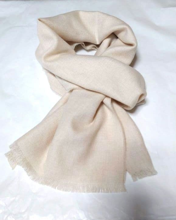 新品 ジョンストンズ マフラー ウール アイボリー