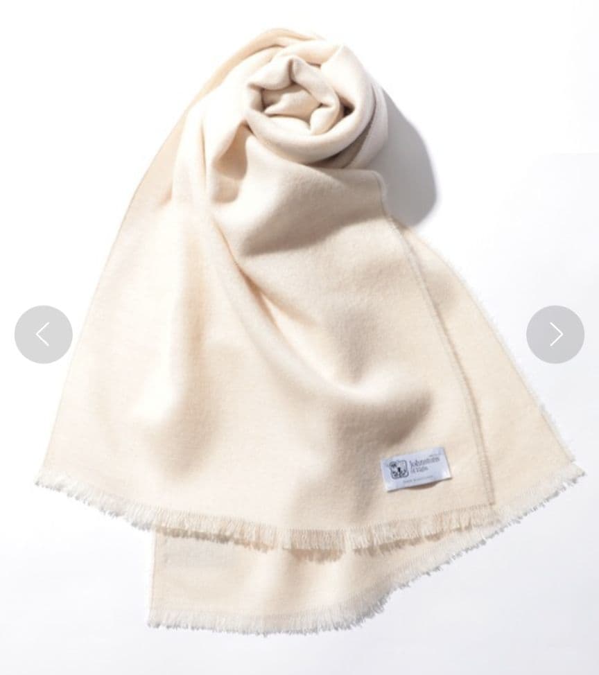 新品 ジョンストンズ マフラー ウール アイボリー