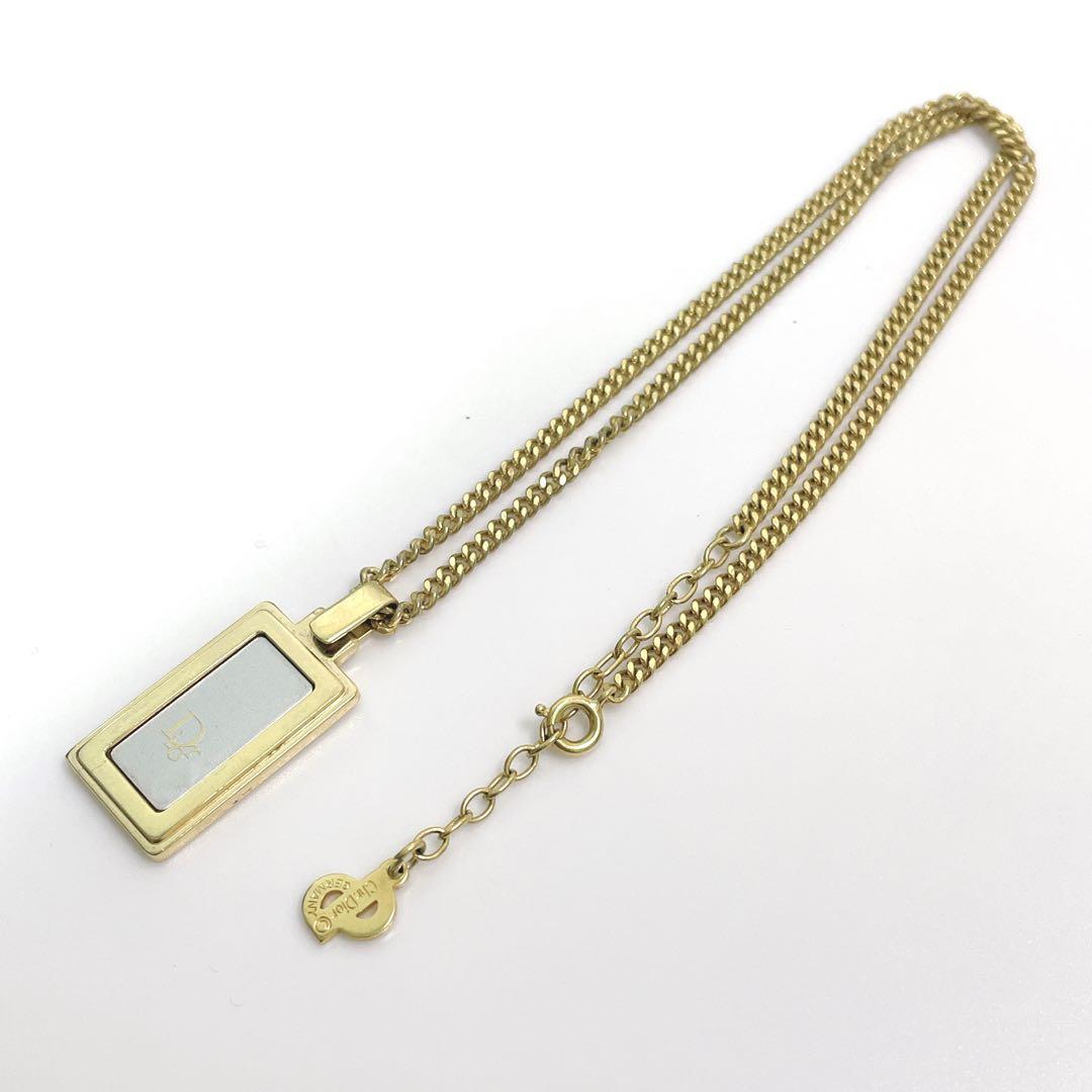 Christian Diorゴールド リンクチェーン ネックレス 希少 長方形