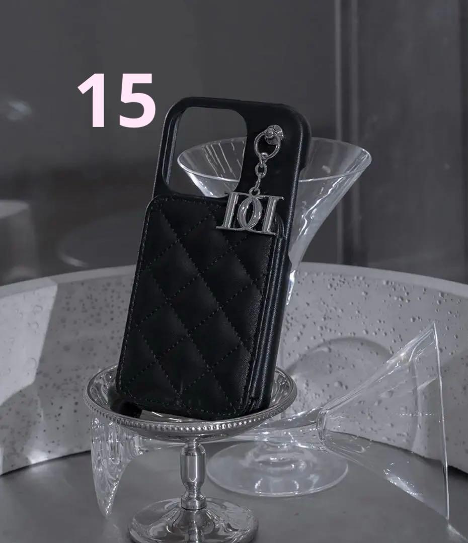 darichキルティングミラーDDチャーム　ケース 15 BLK ブラック