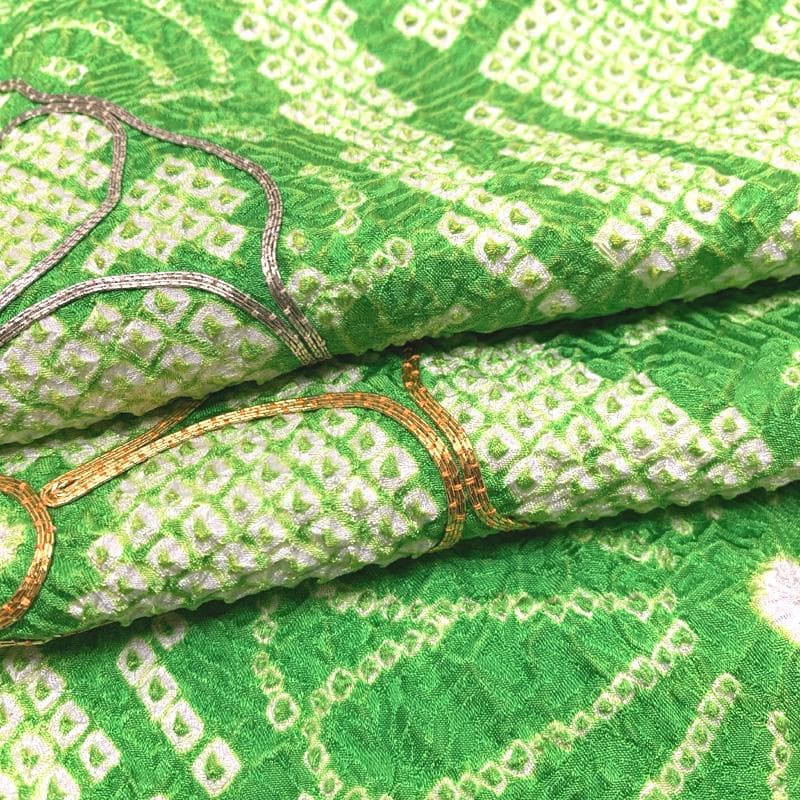 411aj49〇総絞り ジュニア振袖＆袋帯 金駒刺繍 銀駒刺繍 十三参り〇美品