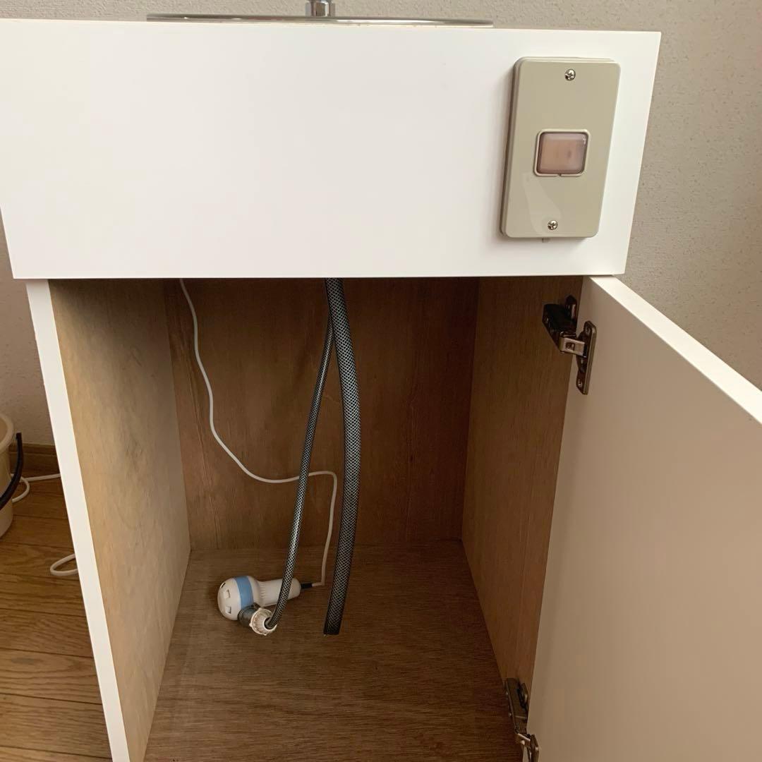 コンパクトホワイトシンク ステンレスボウル付き