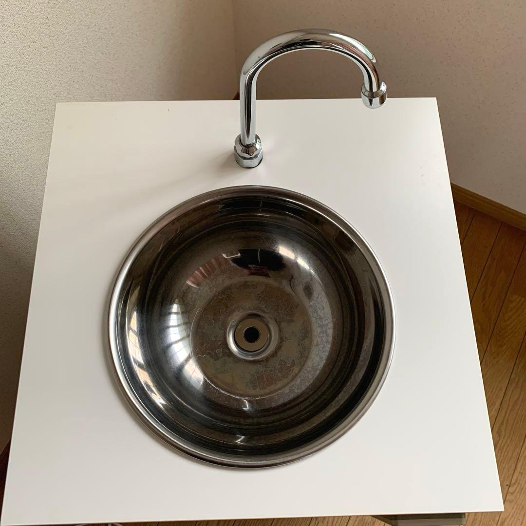 コンパクトホワイトシンク ステンレスボウル付き
