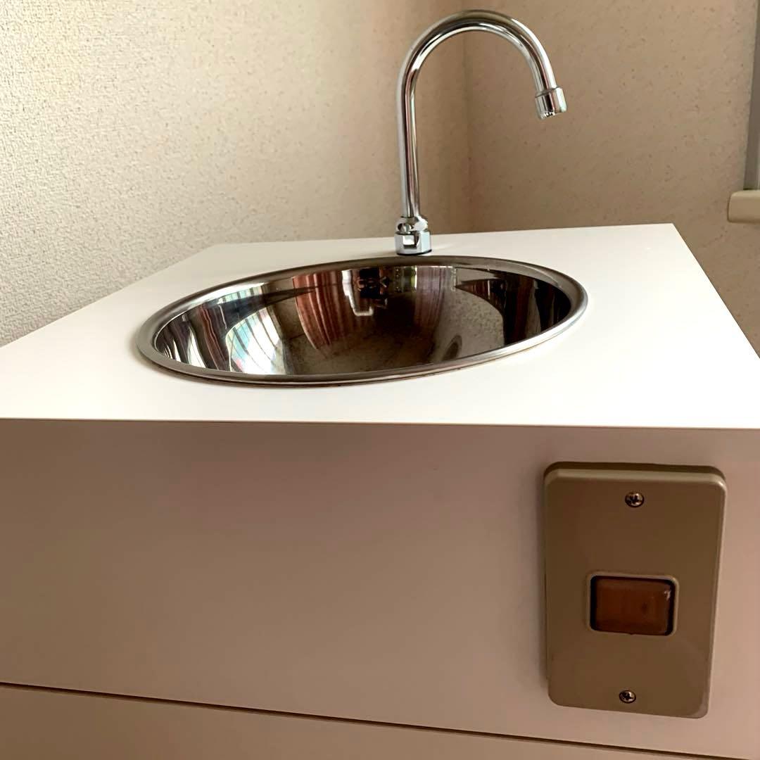 コンパクトホワイトシンク ステンレスボウル付き