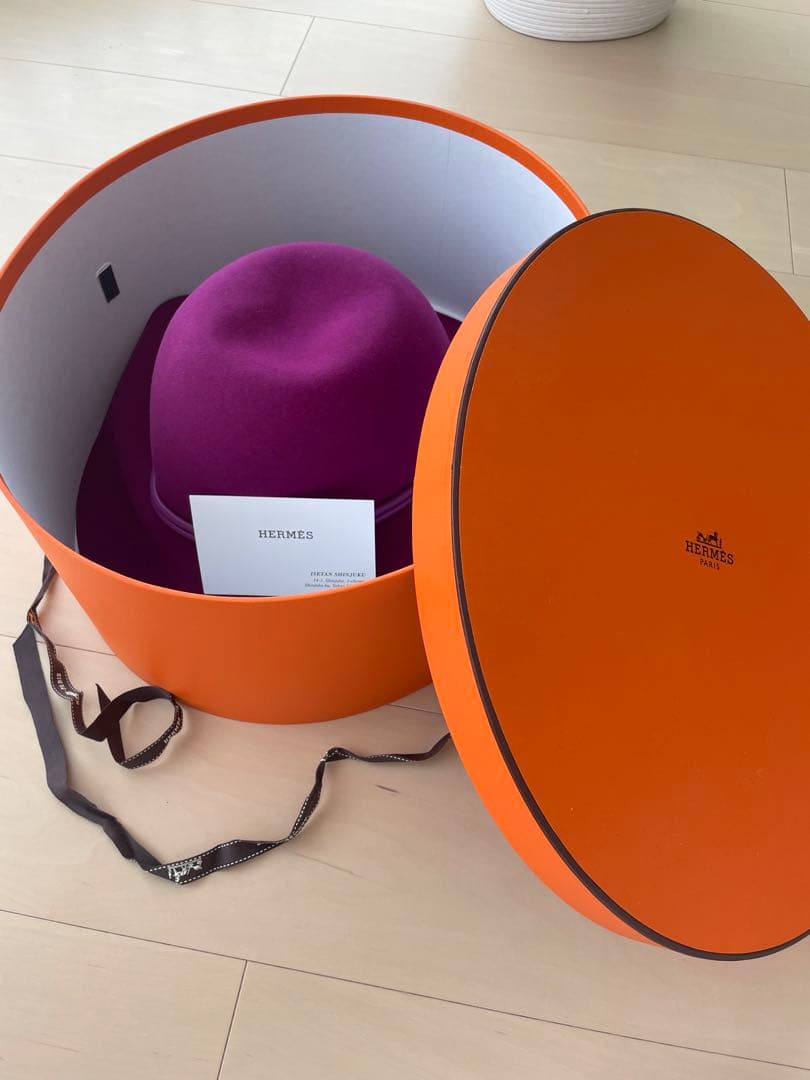 希少★【新品未使用】HERMES(エルメス)ハット　パープル　anemone