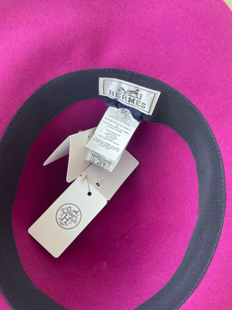 希少★【新品未使用】HERMES(エルメス)ハット　パープル　anemone