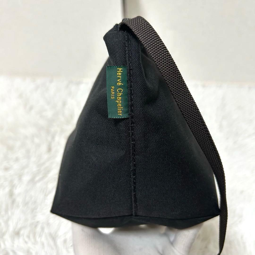 【美品✨舟形/ユニセックス】エルベシャプリエ　ショルダーバッグ　ブラック　人気