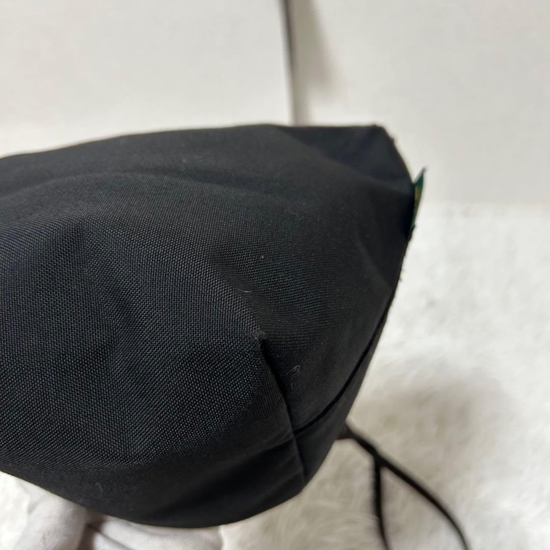 【美品✨舟形/ユニセックス】エルベシャプリエ　ショルダーバッグ　ブラック　人気