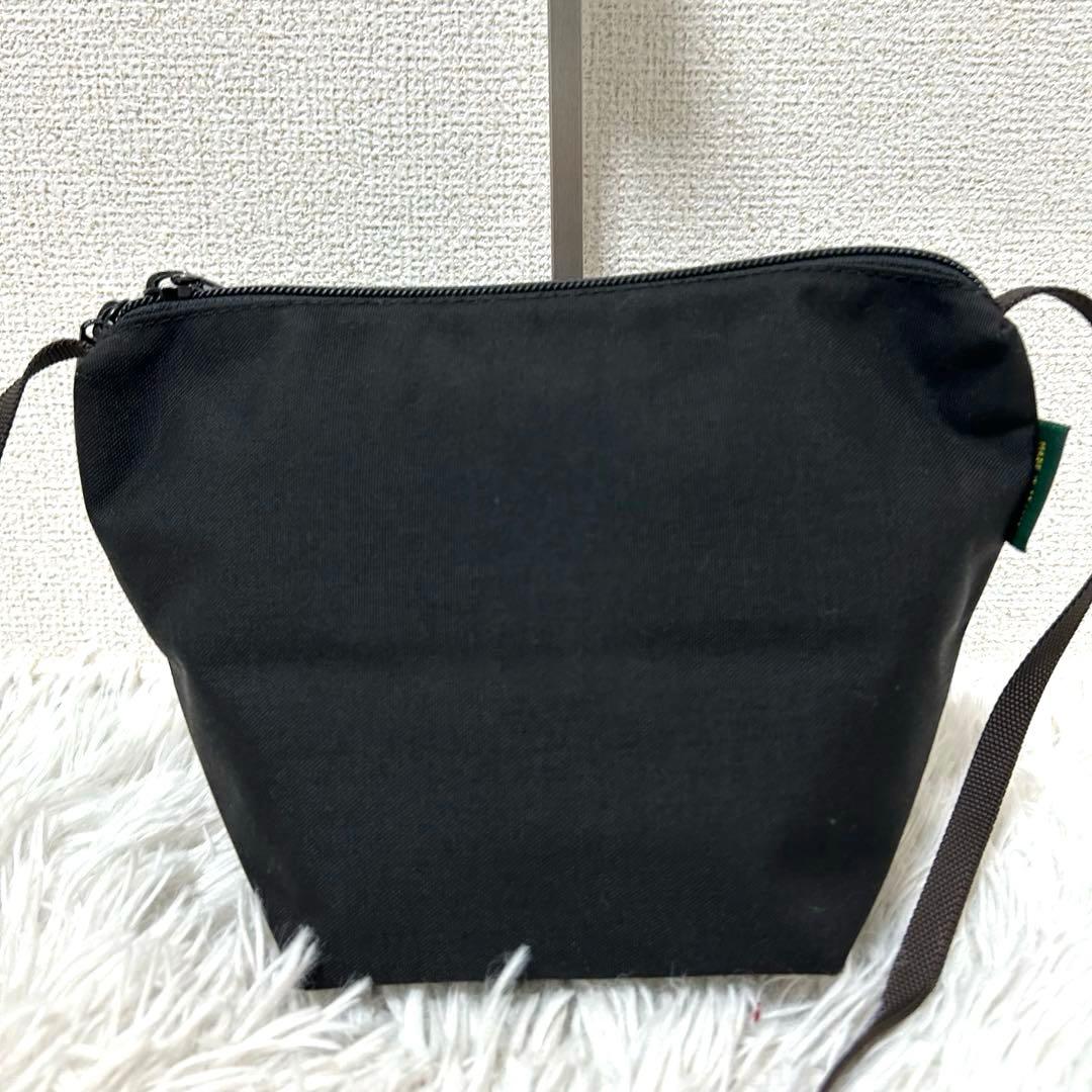 【美品✨舟形/ユニセックス】エルベシャプリエ　ショルダーバッグ　ブラック　人気