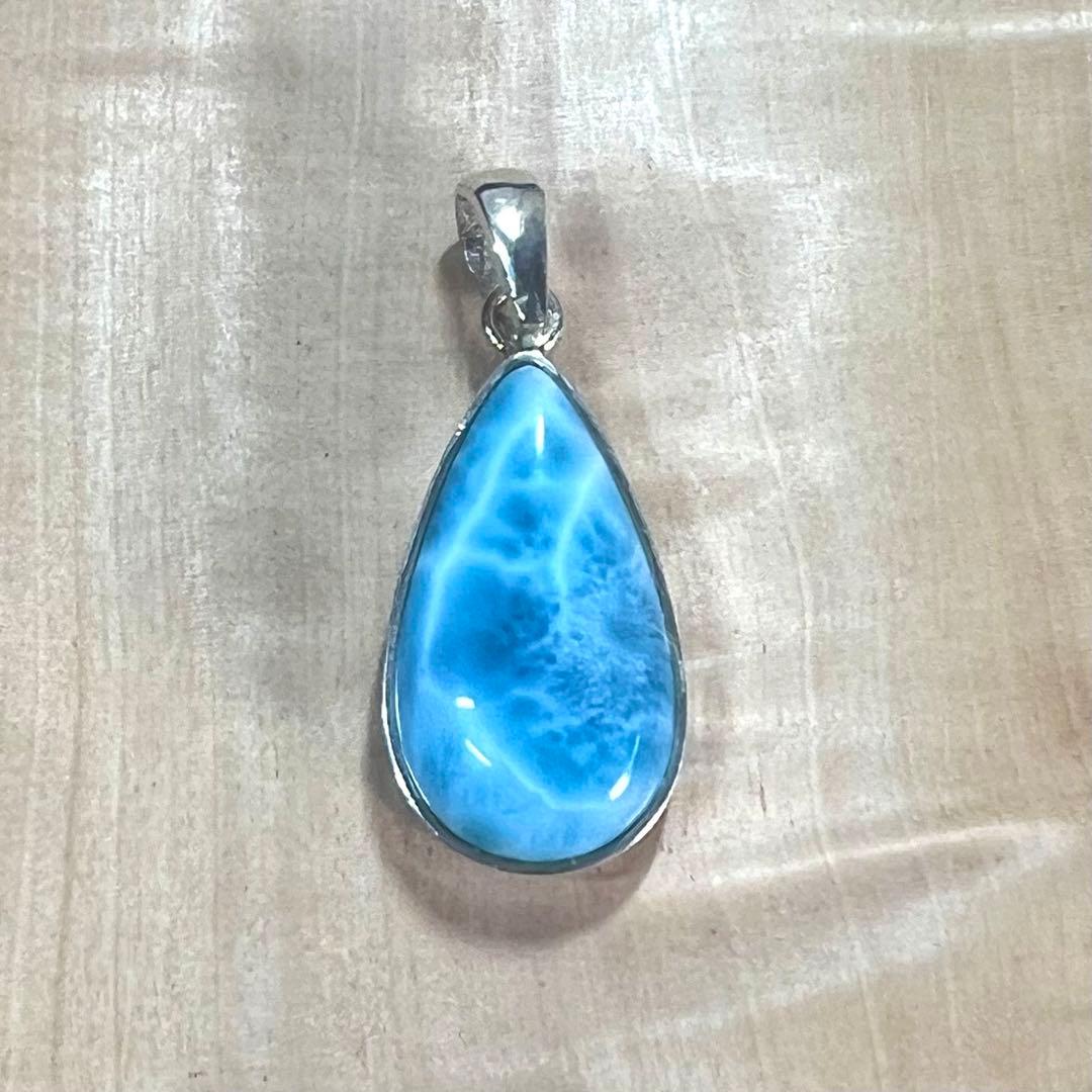 高品質　ラリマー　ペンダント　ネックレス　silver925 3-12