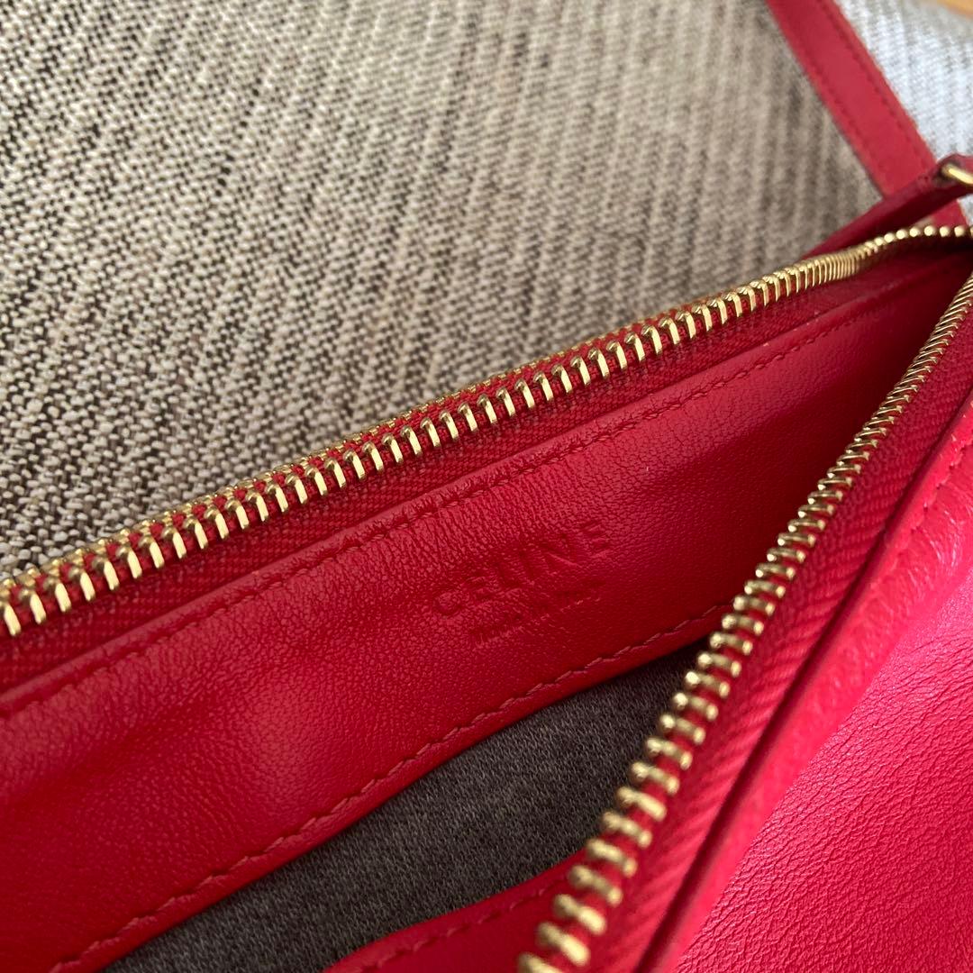 CELINE セリーヌ　ショルダーバッグ　トートバッグ　トリオ　赤　レザー