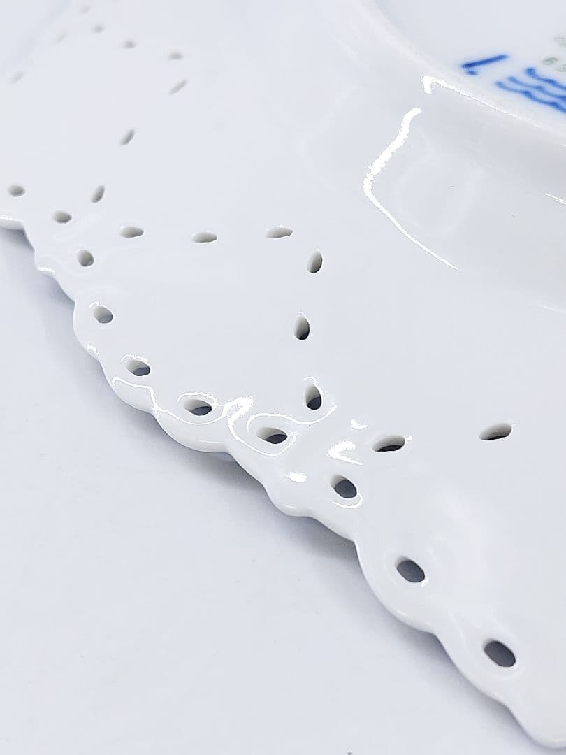 極美品ロイヤルコペンハーゲン ブルーフルーテッド ダブルレースプレート 21cm