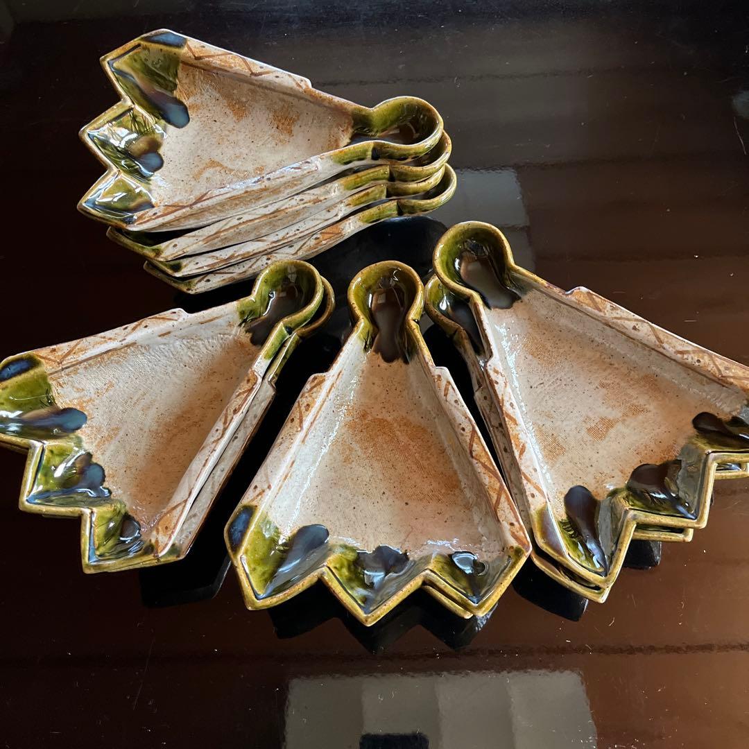 織部扇面向附皿