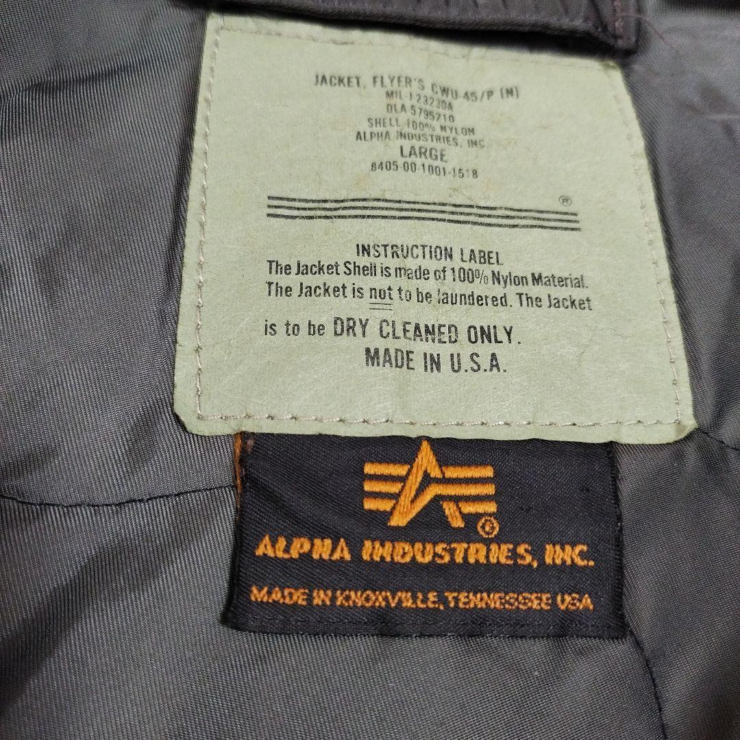 【22】90s USA製 alpha CWU-45P フライトジャケット L