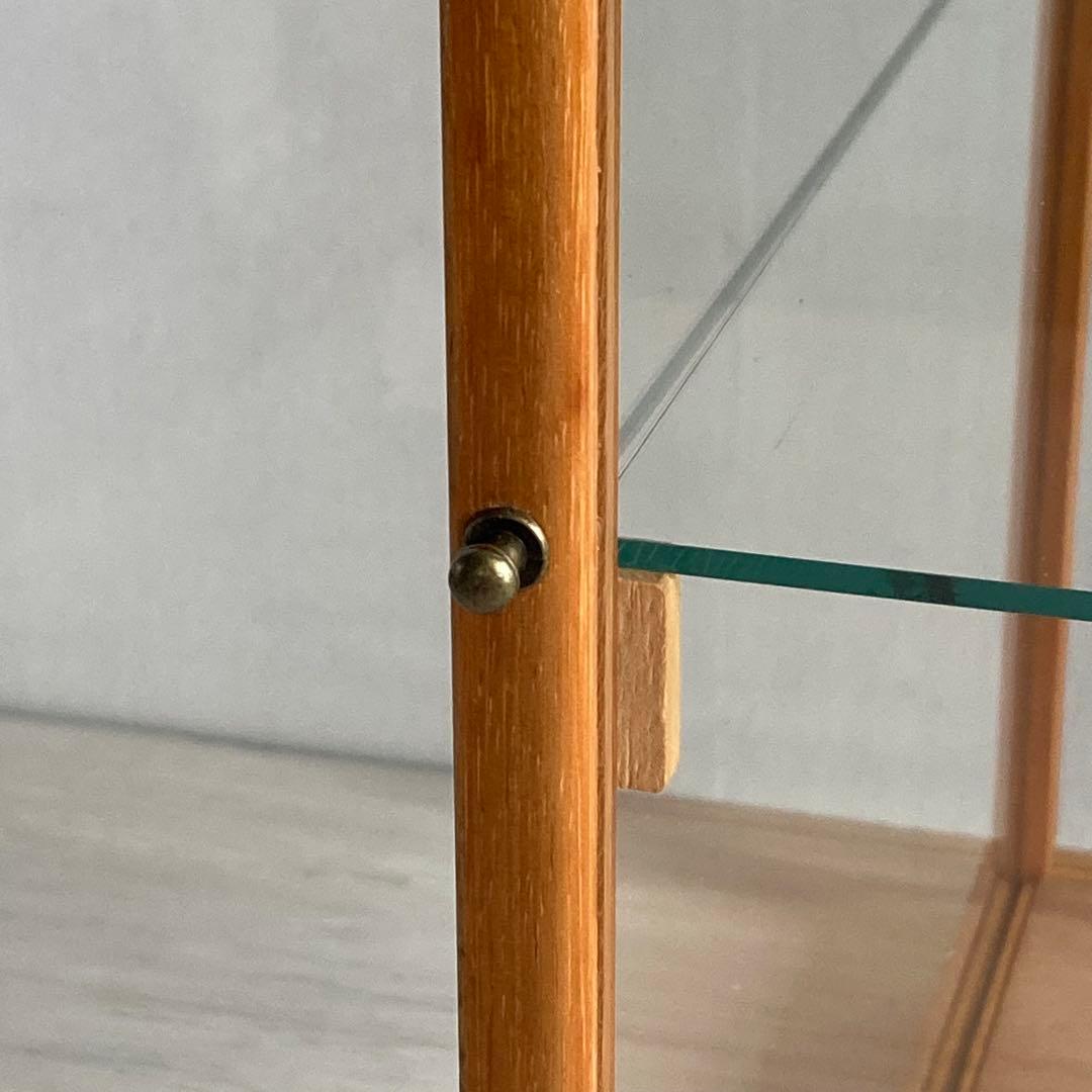 g302 古い木製 ガラスケース 2段 卓上 ショーケース 展示ケース 店舗什器