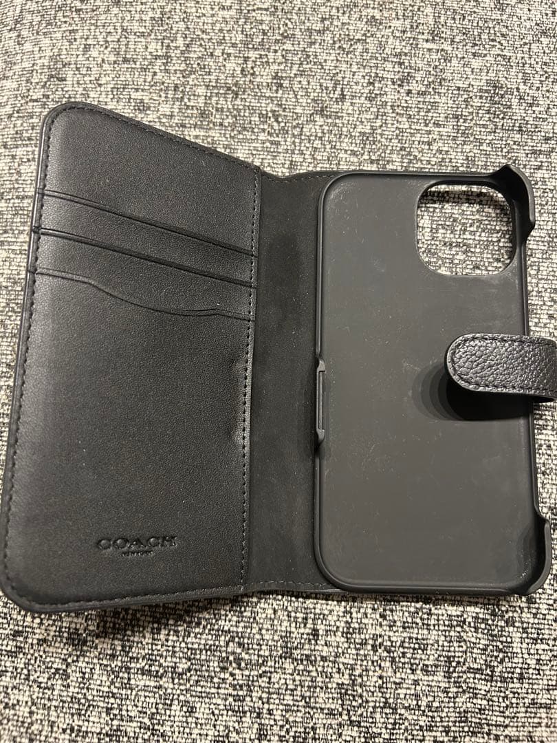iPhone14 COACH ブラック 手帳型ケースとハードケース セット