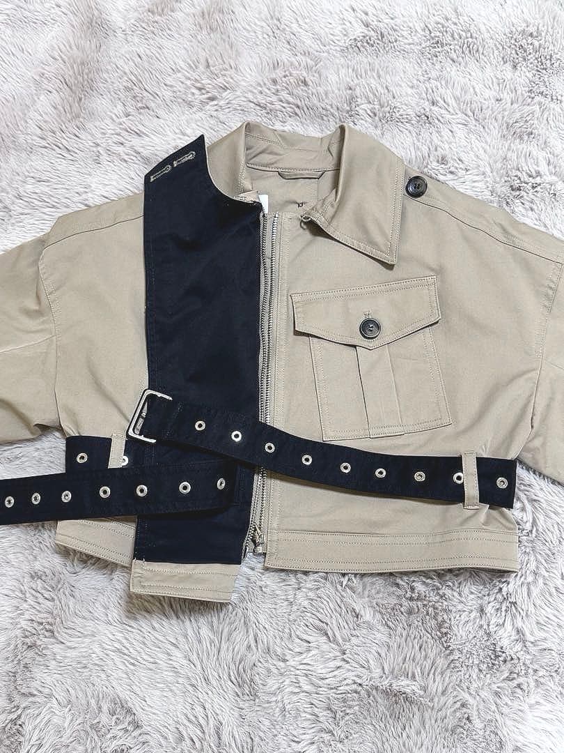 美品 rokh コラボ ツイルクロップドジャケット ジャケット S ロク