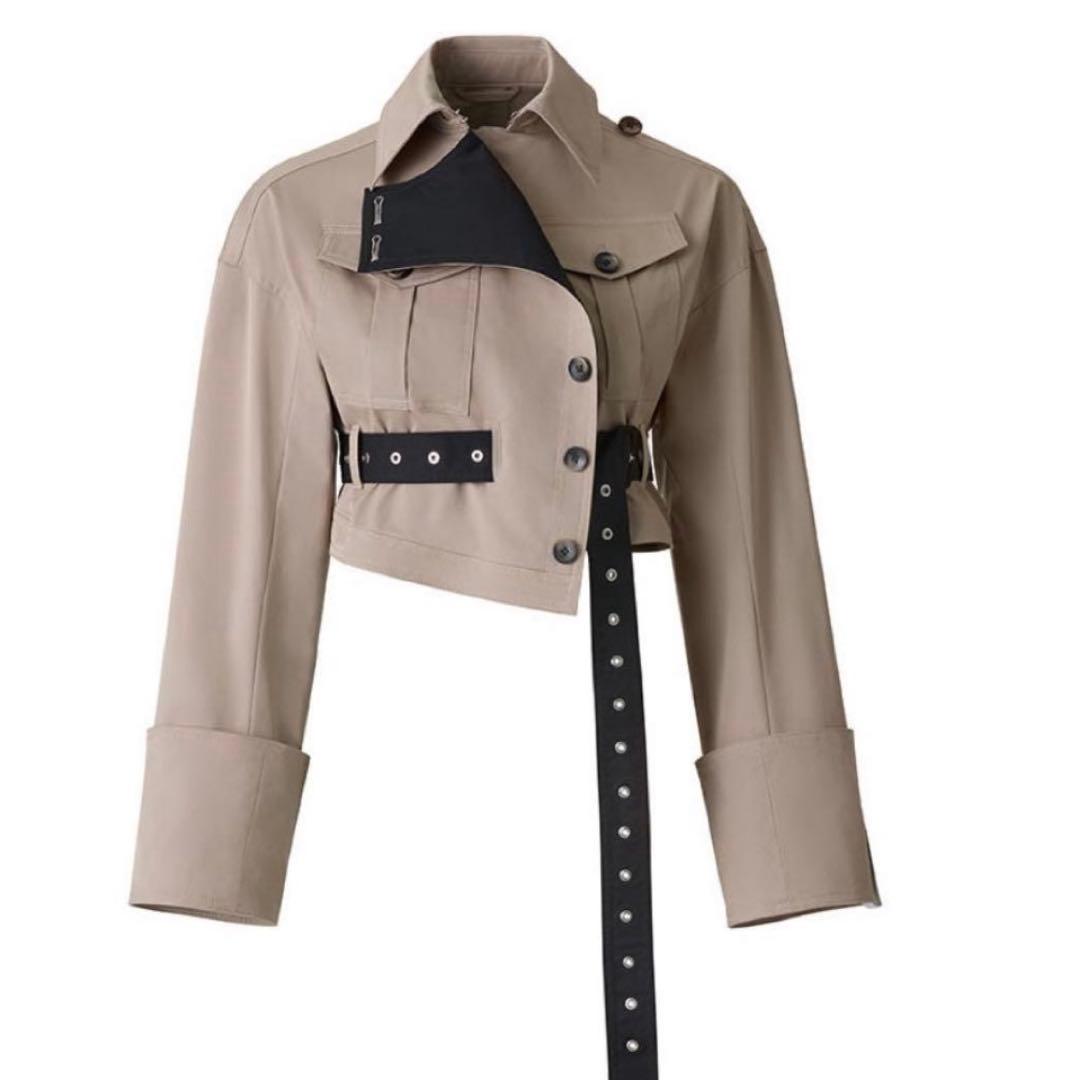 美品 rokh コラボ ツイルクロップドジャケット ジャケット S ロク