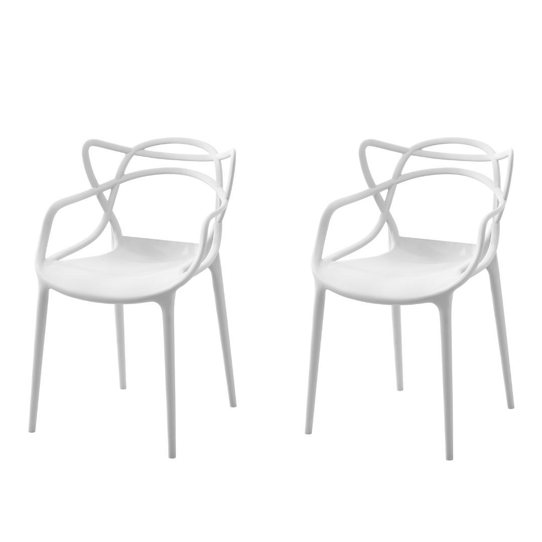 在庫一掃！超人気！ダイニングチェア ポリプロピレンx2脚　WHITE