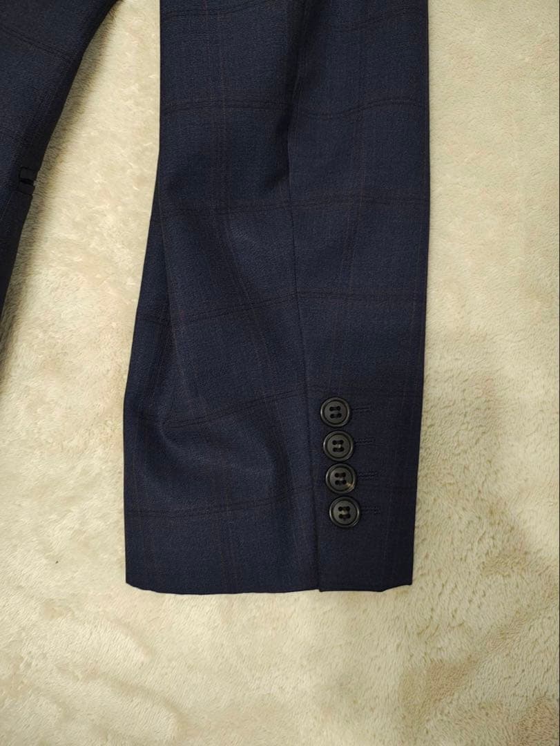 【極美品】ポールスミス　ロンドン　ネイビーチェック柄スーツ　上下セット（M〜L）