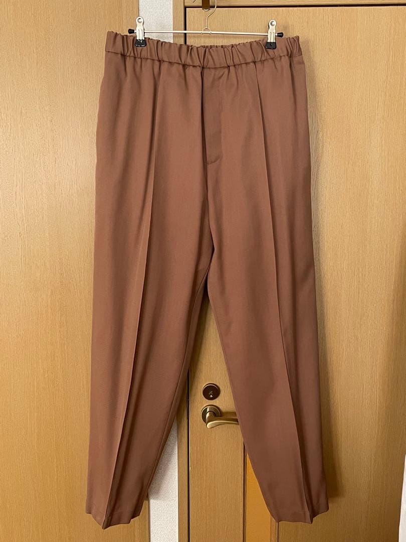 JIL SANDER ウールテーパード スラックス ブラウン 48