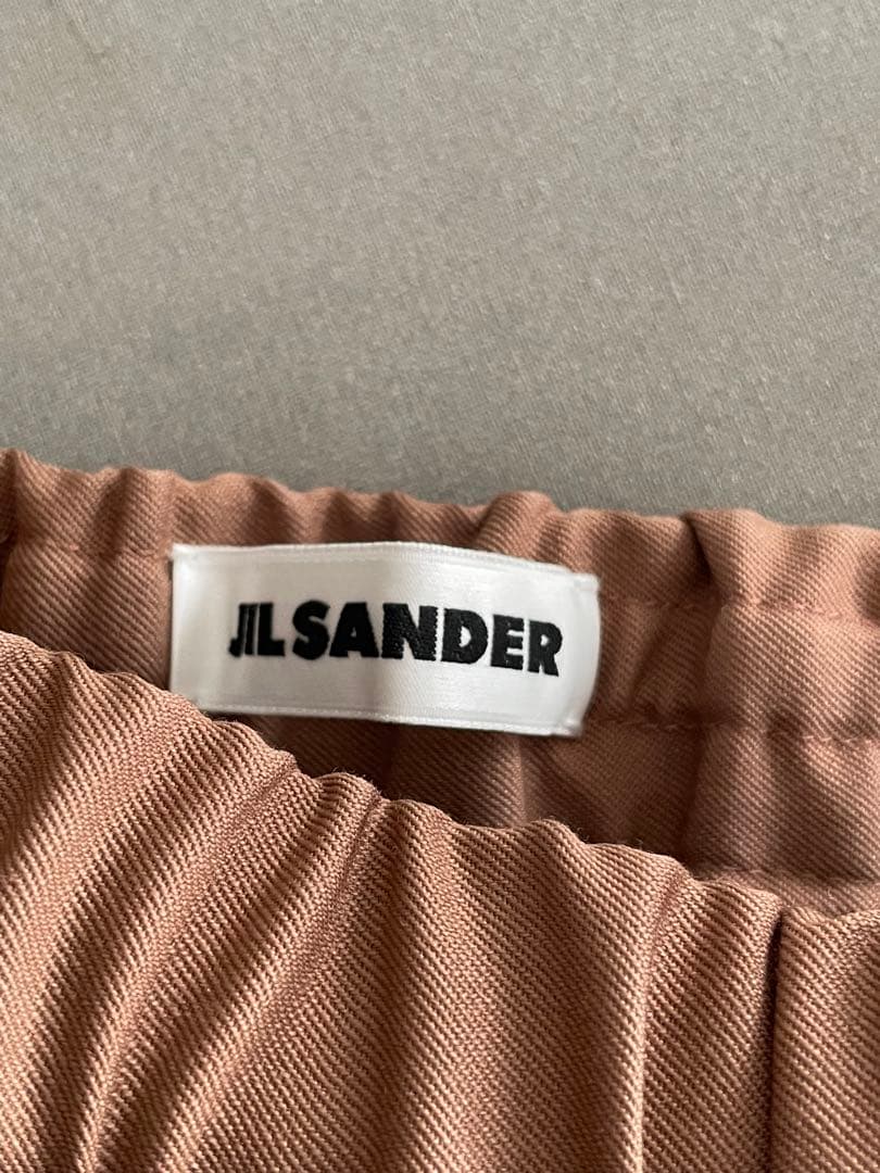 JIL SANDER ウールテーパード スラックス ブラウン 48