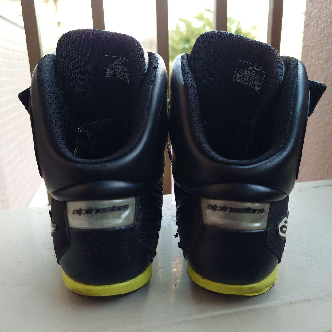 alpinestars バイク用ハイカット靴 黒/黄