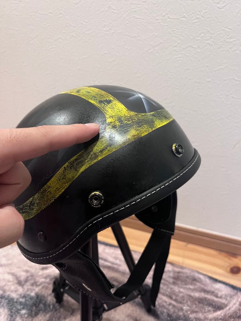 訳あり　エイジングペイントヘルメット　ショーティー　ポリヘル　オーシャンビートル