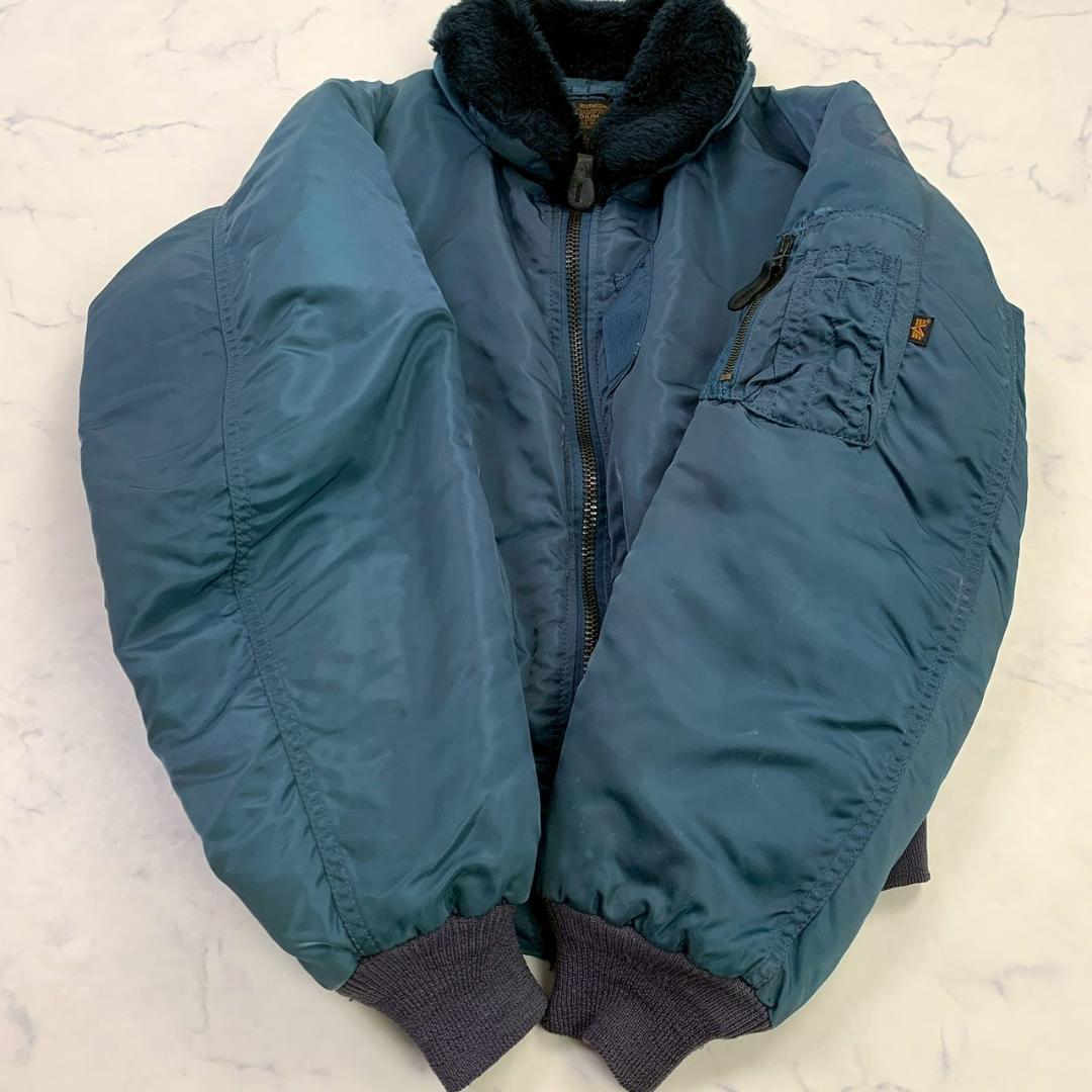 50s復刻★ USA製 ALPHA B-15C ネイビー M　D909