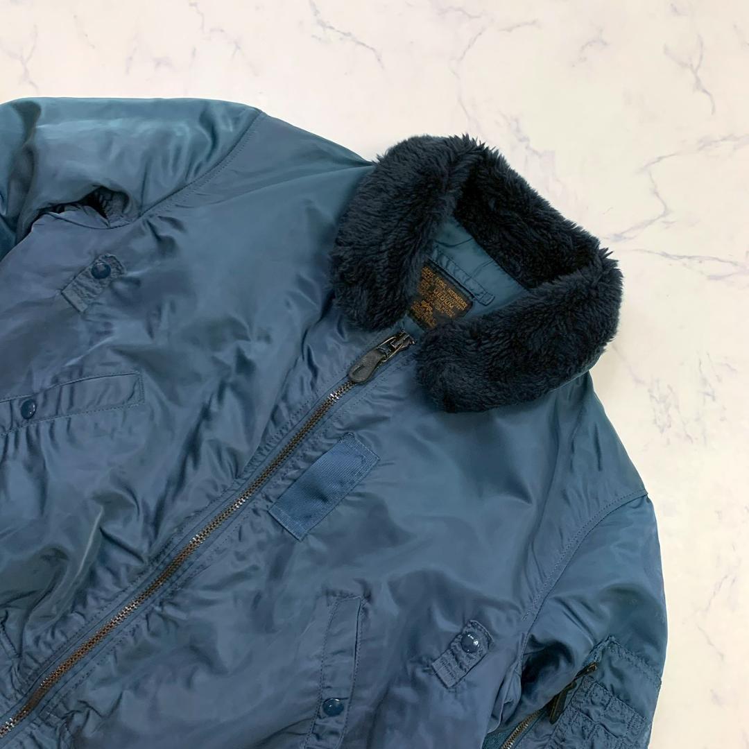 50s復刻★ USA製 ALPHA B-15C ネイビー M　D909