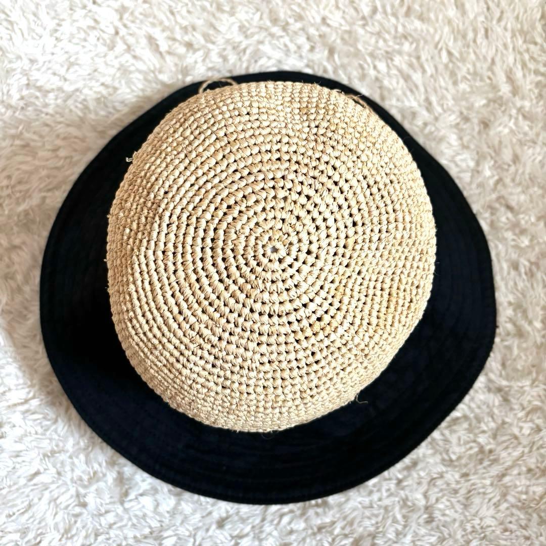 レア✨ヘレンカミンスキー ラフィア×コットン キャンバスハット ＵＶ加工 麦わら