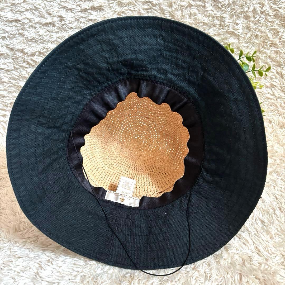 レア✨ヘレンカミンスキー ラフィア×コットン キャンバスハット ＵＶ加工 麦わら