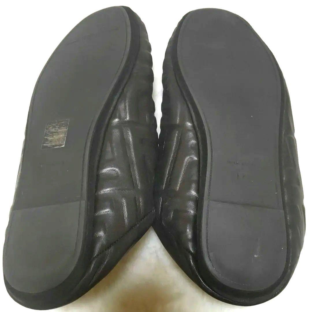 中古美品FENDI FFナッパシューズ ラムレザー 26cmスリッポンサイズ7