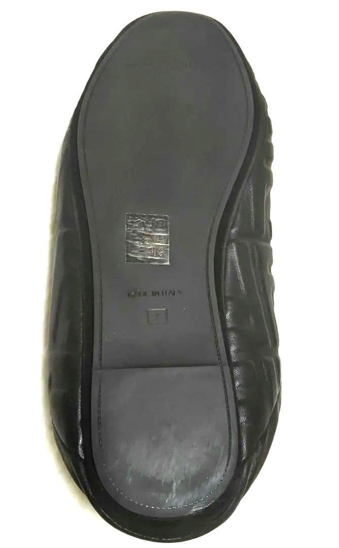 中古美品FENDI FFナッパシューズ ラムレザー 26cmスリッポンサイズ7