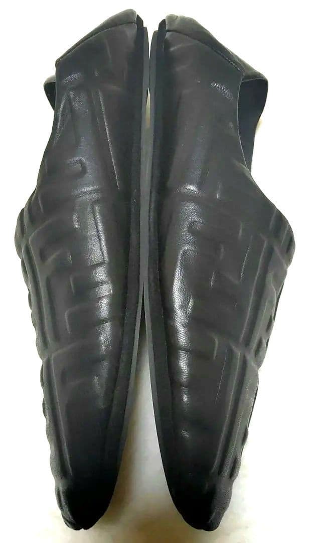 中古美品FENDI FFナッパシューズ ラムレザー 26cmスリッポンサイズ7