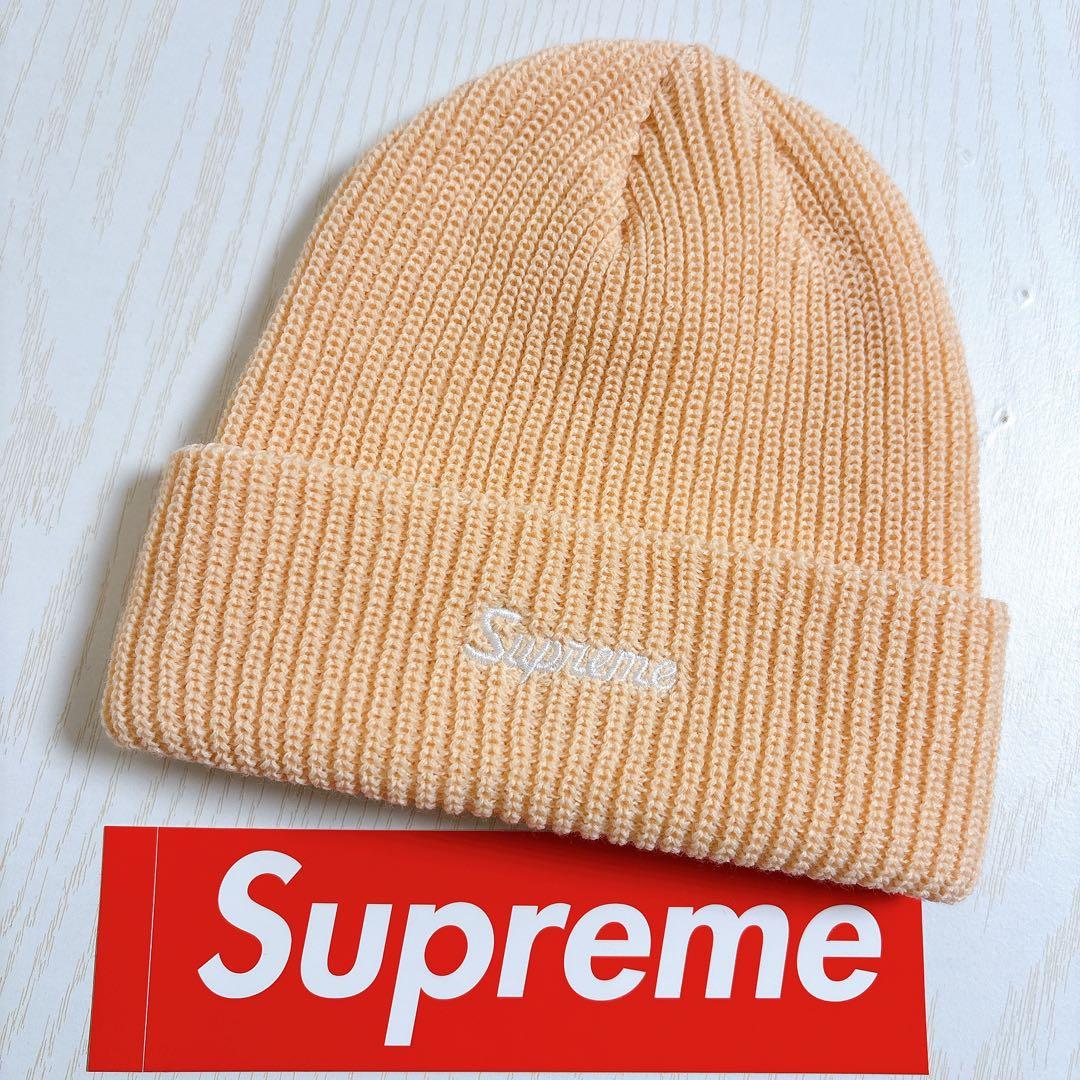 Supreme ニット帽　ビーニー　スクリプトロゴ　肌色　野村周平着用モデル