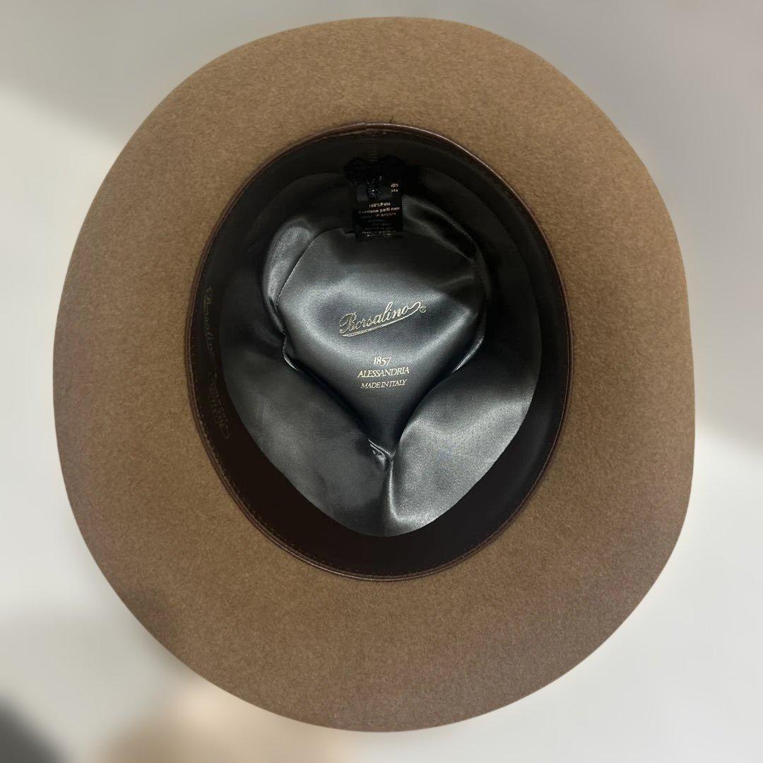 ボルサリーノ　フェデリコ　ハット　中折れ　キャメル　イタリア製　390054