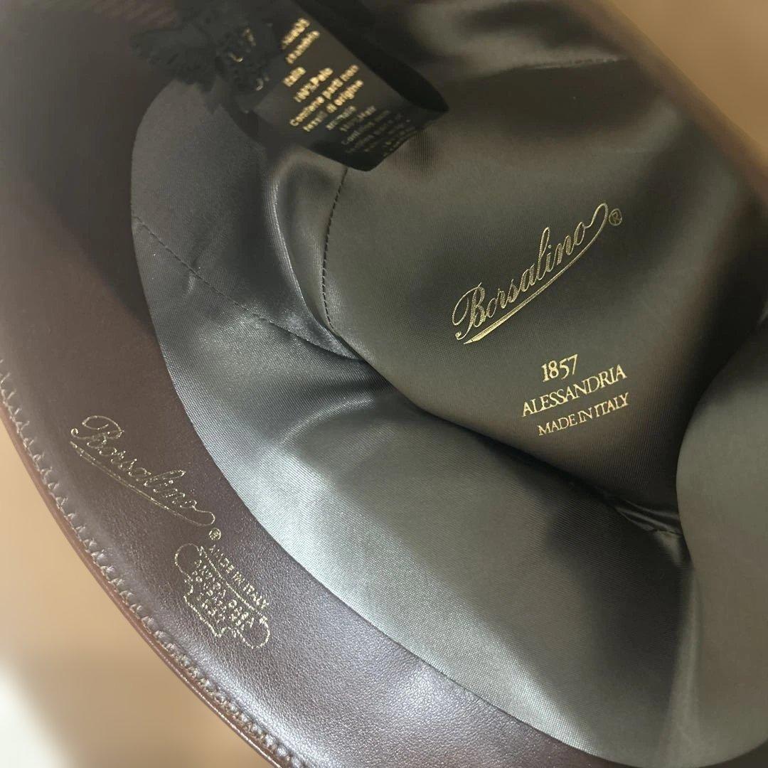 ボルサリーノ　フェデリコ　ハット　中折れ　キャメル　イタリア製　390054