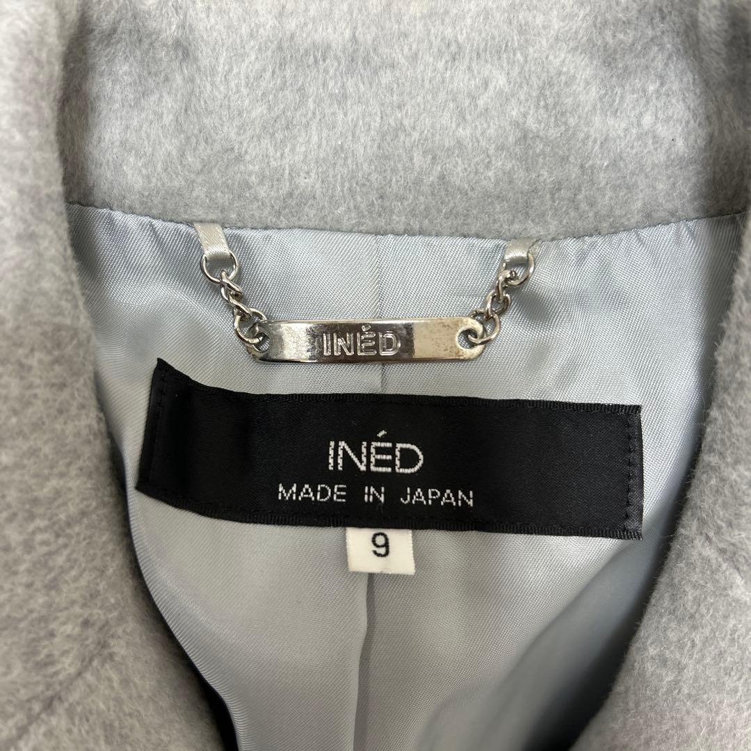 【試着のみ】lNED カシミヤ　アンゴラ　上質コート　日本製　9号