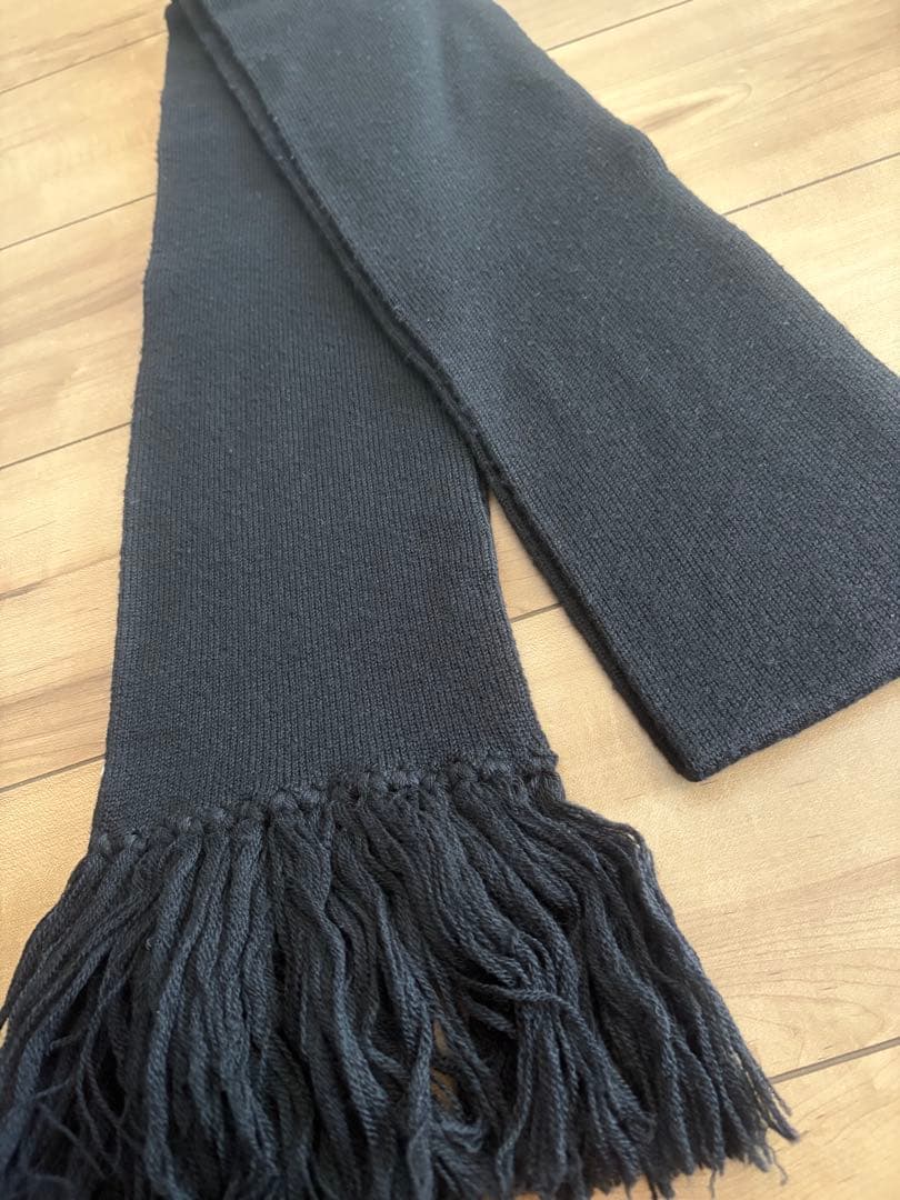 最終値下げ⭐︎SAINT LAURENT⭐︎黒ウールマフラー フリンジ付き