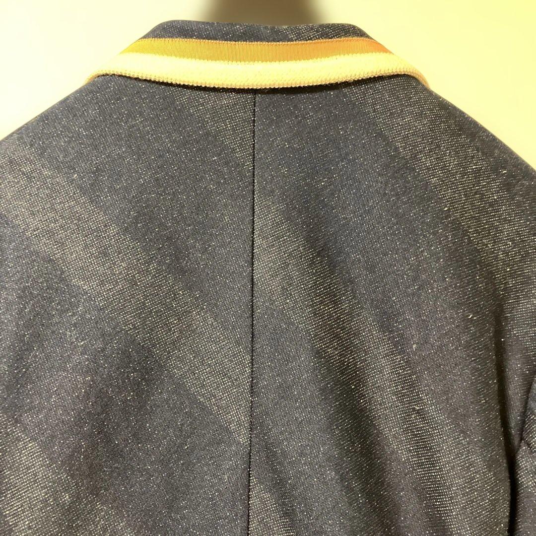 A エィス　インディゴ染ジャージパイピングブレザーネイビーLサイズ