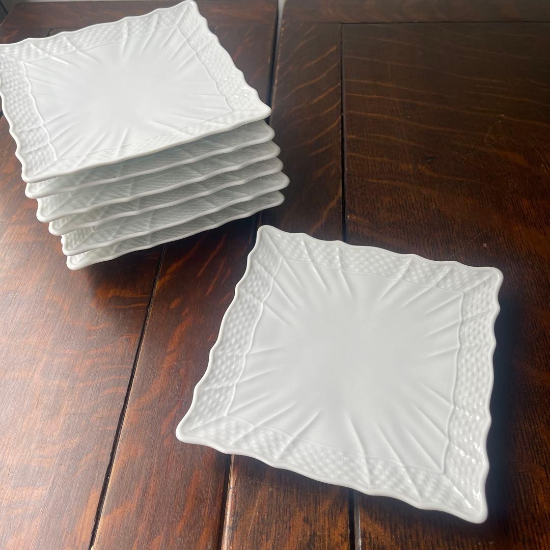 希少　リチャードジノリ　ベッキオホワイト　スケエアプレート　15cm 7セット