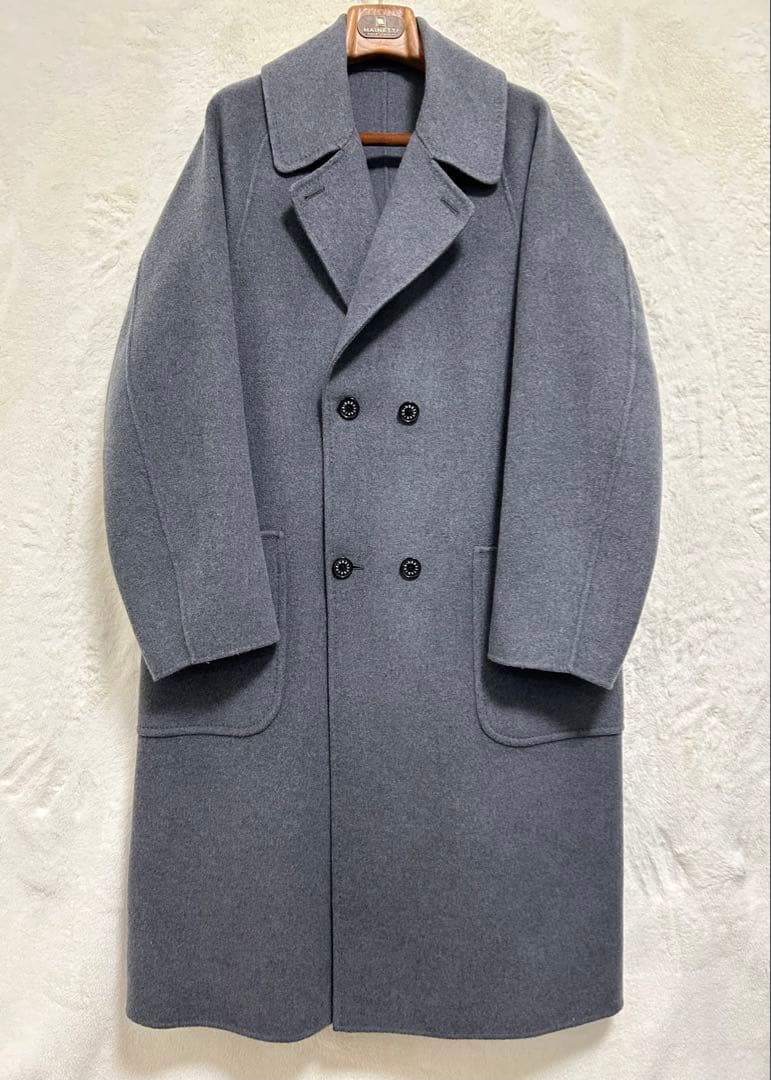 【美品】ドレステリア オーバーサイズ メンズ ダブル ロングコート L グレー